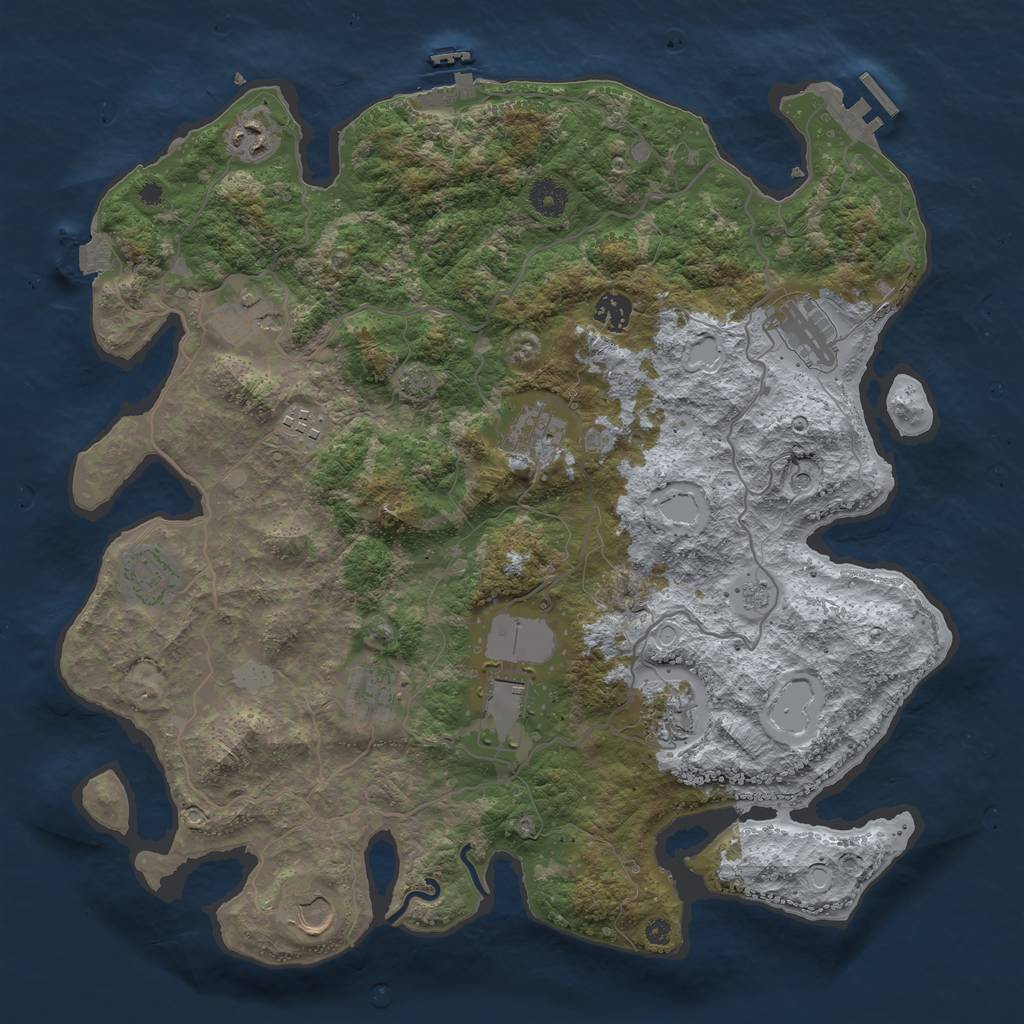 Rust Map: Procedural Map, Size: 4000, Seed: 10515, 19 Monuments