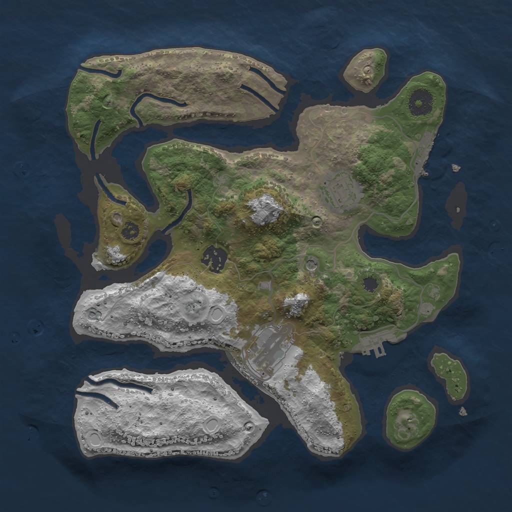 Rust Map: Procedural Map, Size: 3000, Seed: 945614458, 14 Monuments