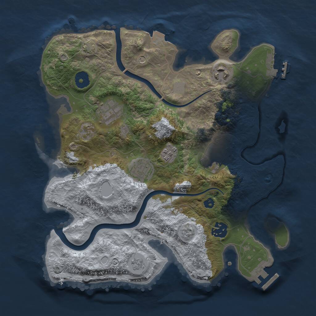 Rust Map: Procedural Map, Size: 3000, Seed: 945614458, 12 Monuments