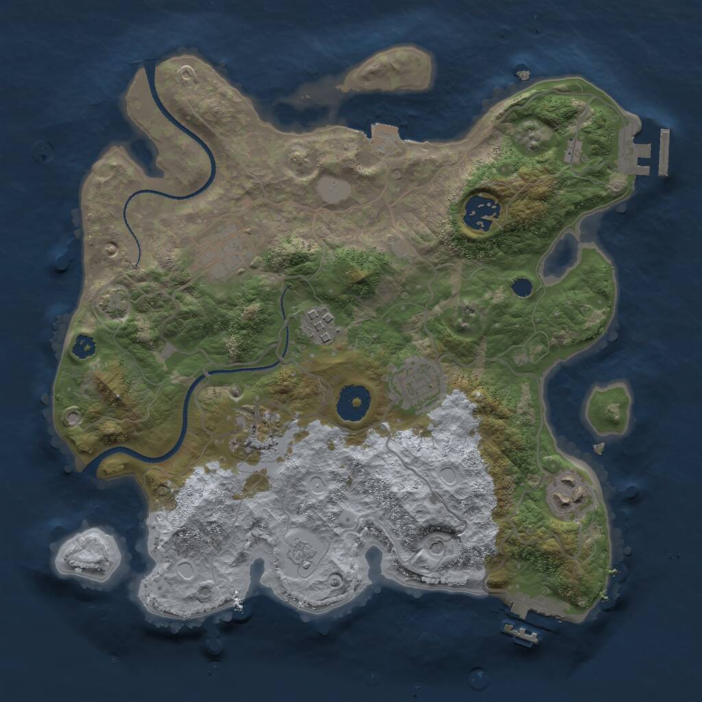 Rust Map: Procedural Map, Size: 3000, Seed: 429, 12 Monuments