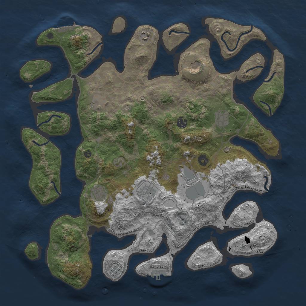 Rust Map: Procedural Map, Size: 4250, Seed: 1887096064, 17 Monuments