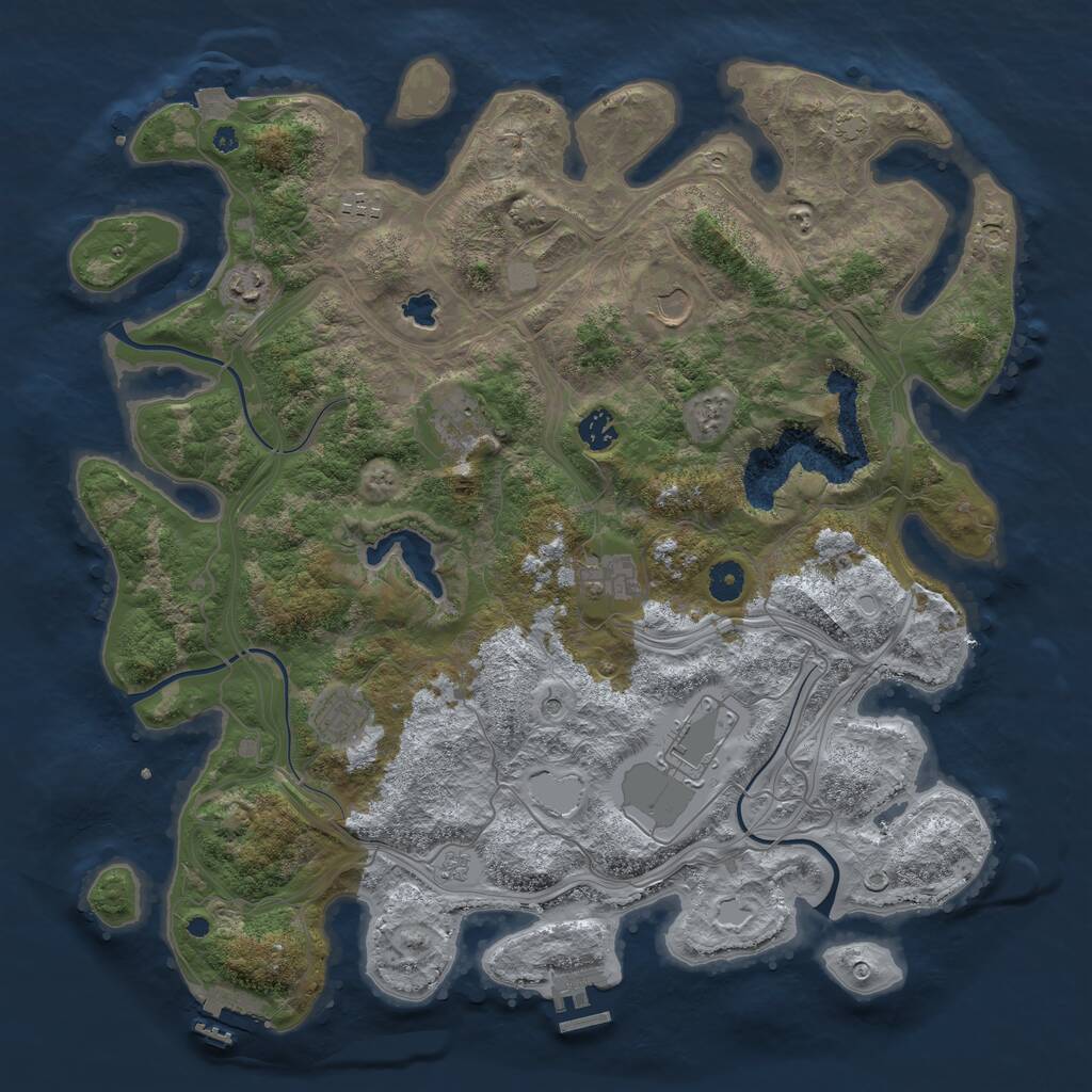 Rust Map: Procedural Map, Size: 4250, Seed: 1887096064, 14 Monuments