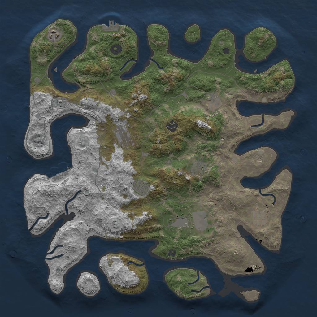 Rust Map: Procedural Map, Size: 4250, Seed: 10382, 14 Monuments