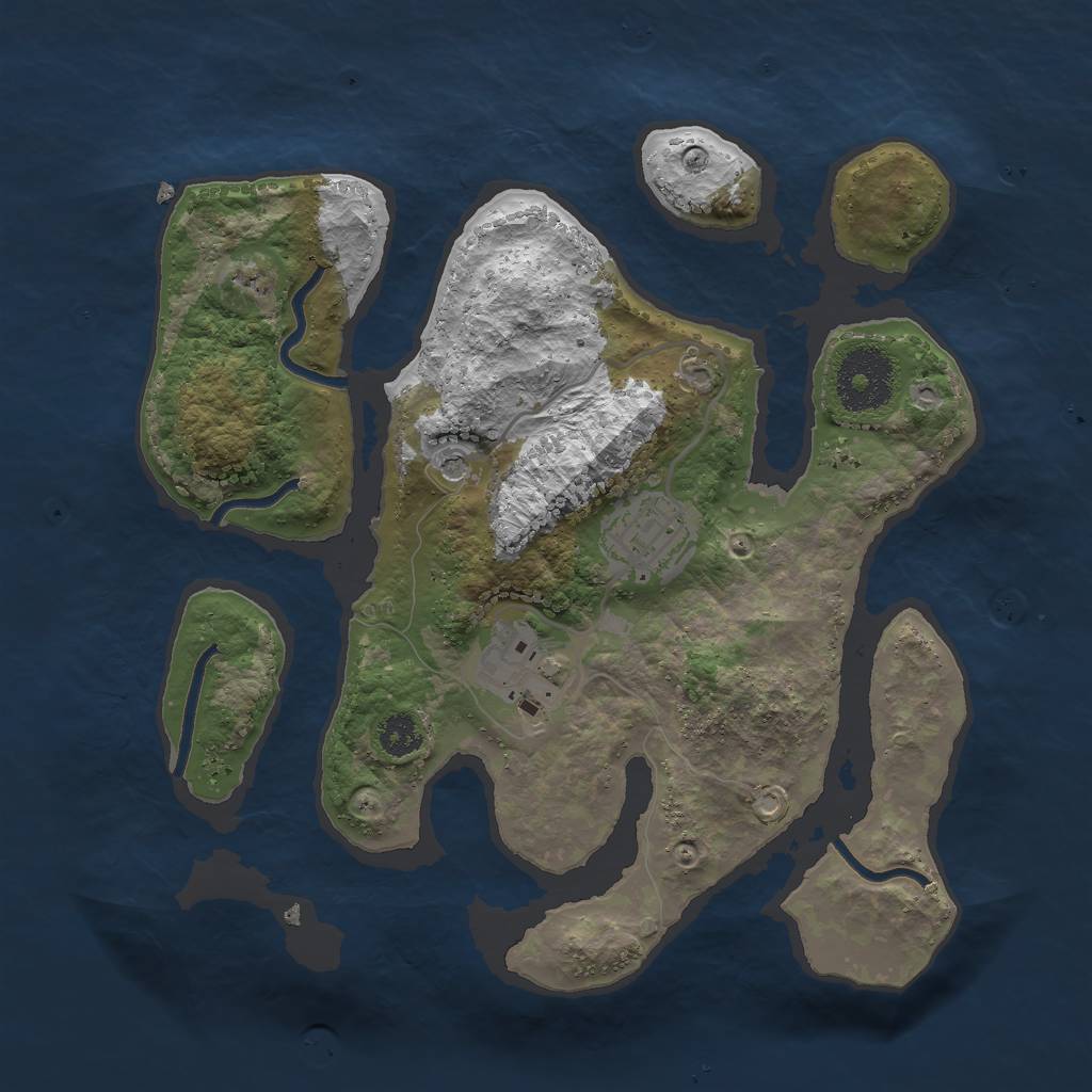 Rust Map: Procedural Map, Size: 2700, Seed: 22212211, 5 Monuments