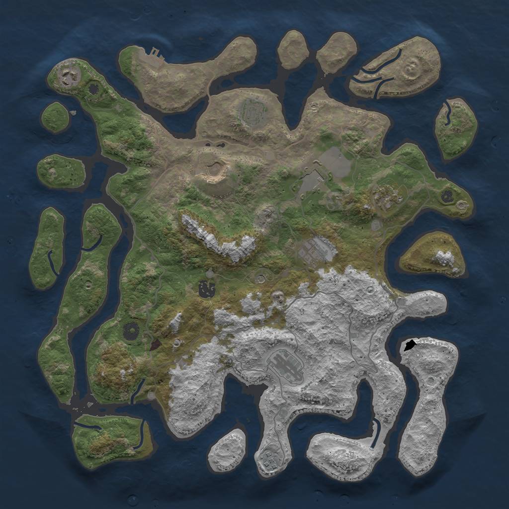 Rust Map: Procedural Map, Size: 4250, Seed: 32769, 13 Monuments