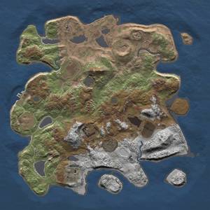 Thumbnail Rust Map: Procedural Map, Size: 3500, Seed: 389, 14 Monuments