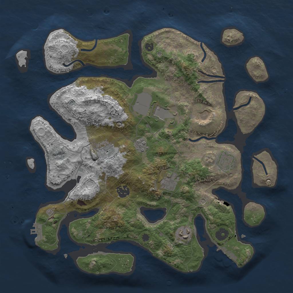 Rust Map: Procedural Map, Size: 3500, Seed: 260, 19 Monuments