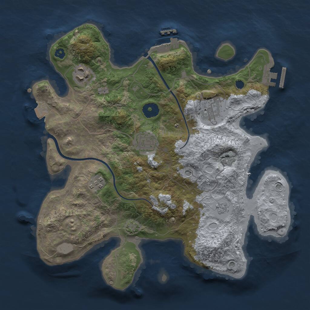 Rust Map: Procedural Map, Size: 3000, Seed: 602832431, 10 Monuments