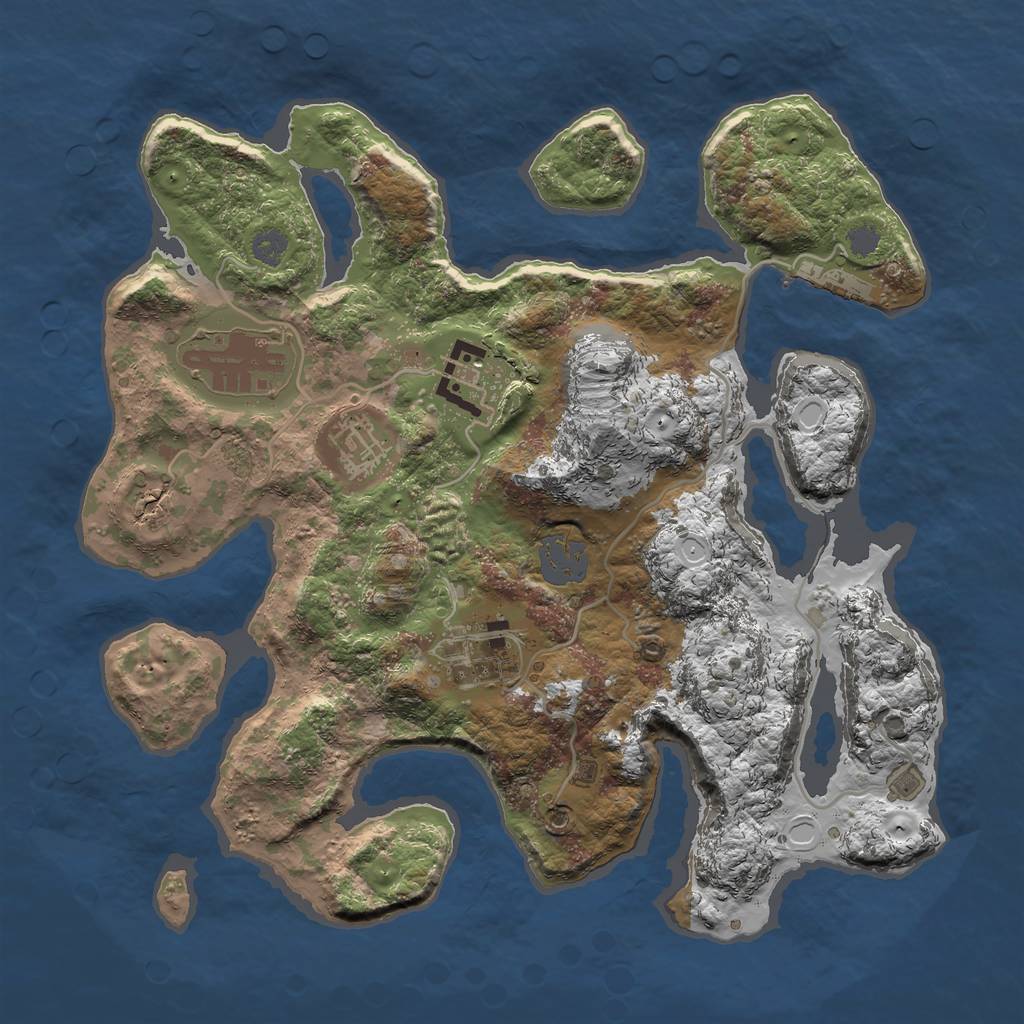 Rust Map: Procedural Map, Size: 3000, Seed: 602832431, 10 Monuments