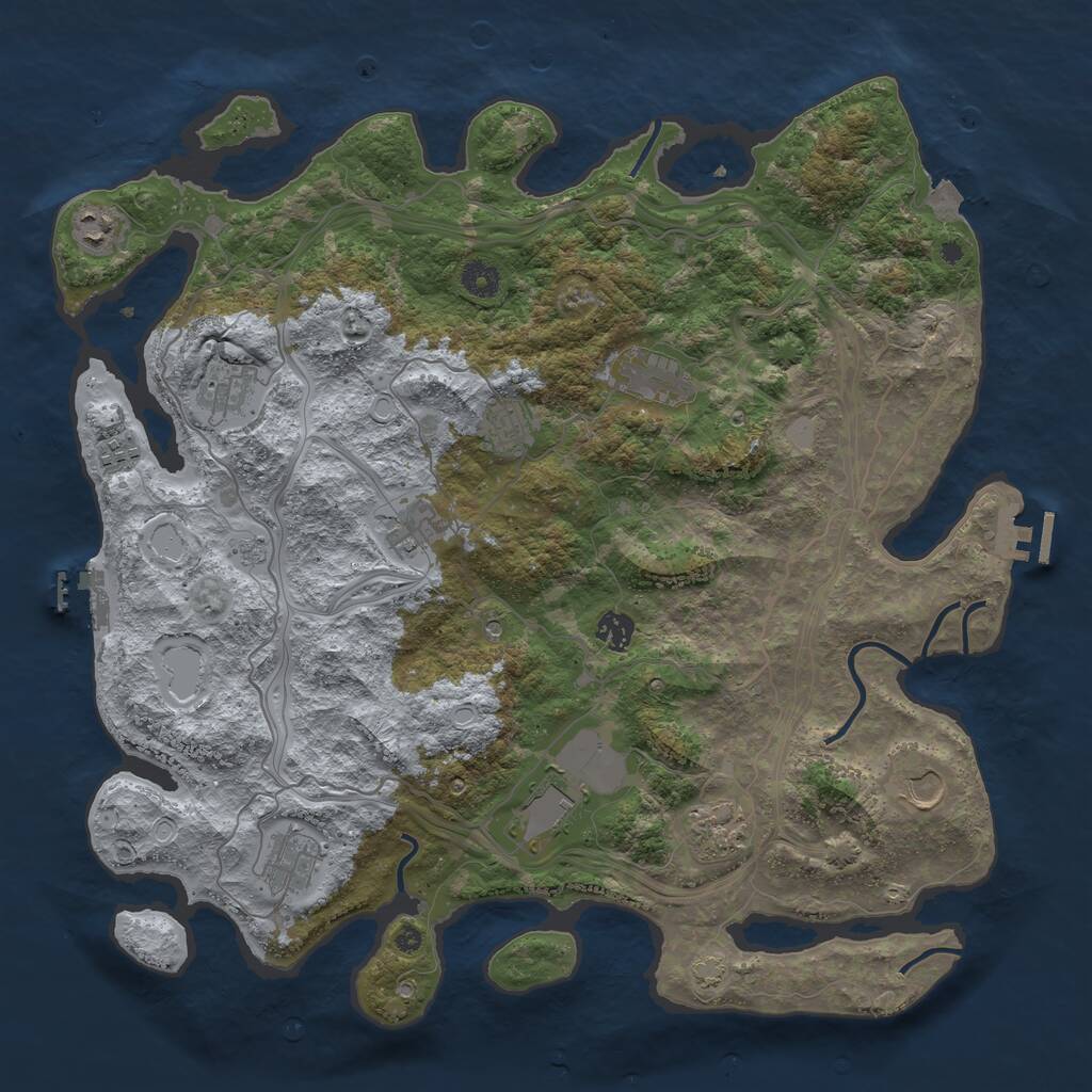 Rust Map: Procedural Map, Size: 4250, Seed: 2102703253, 17 Monuments