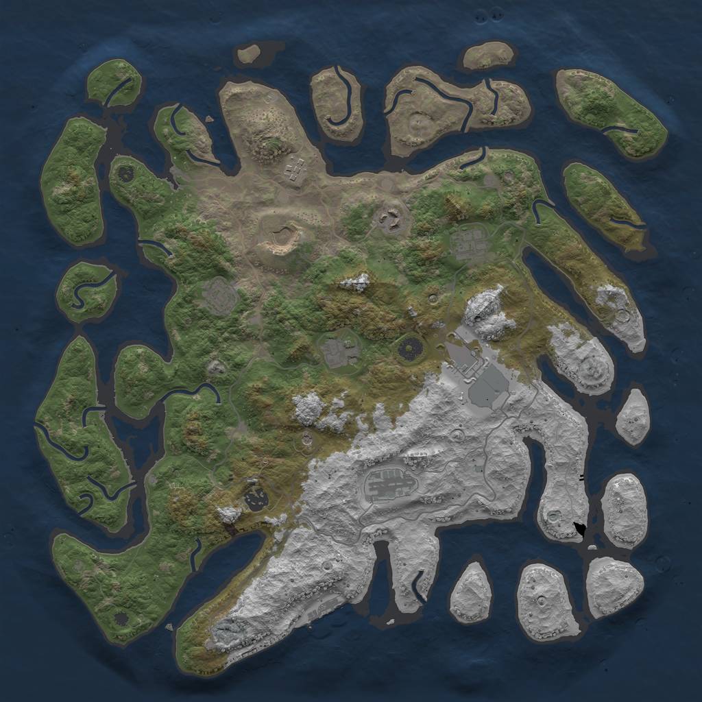 Rust Map: Procedural Map, Size: 4500, Seed: 199360, 13 Monuments