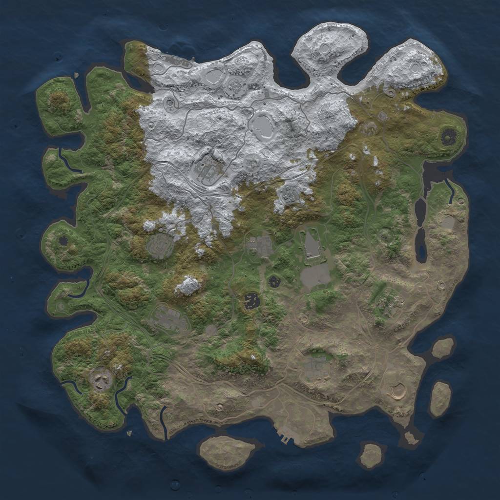 Rust Map: Procedural Map, Size: 4500, Seed: 62, 20 Monuments