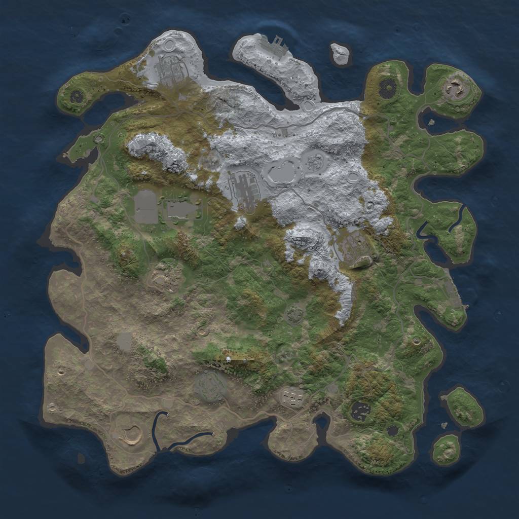 Rust Map: Procedural Map, Size: 4000, Seed: 1819012234, 16 Monuments