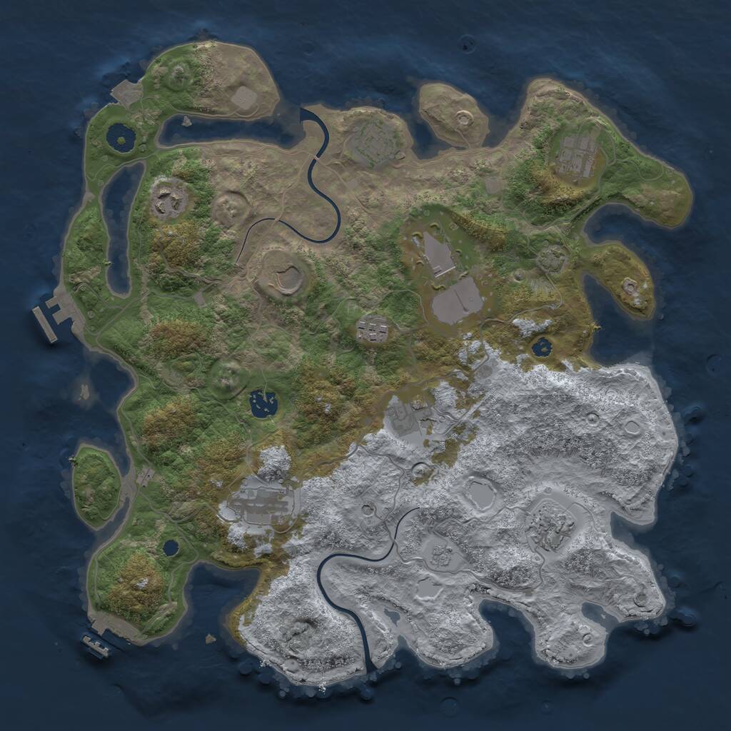 Rust Map: Procedural Map, Size: 3800, Seed: 32757695, 16 Monuments