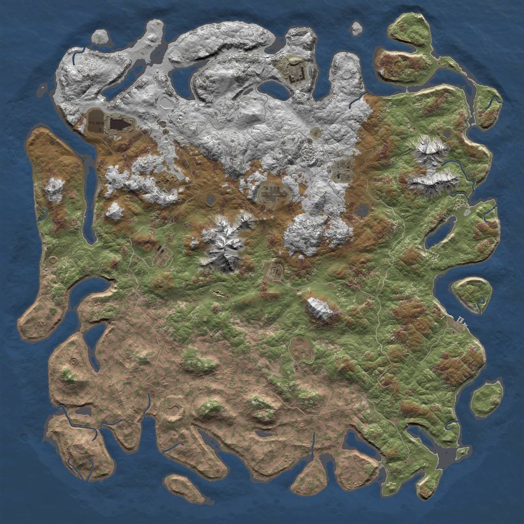 Rust Map: Procedural Map, Size: 6000, Seed: 2387559, 15 Monuments