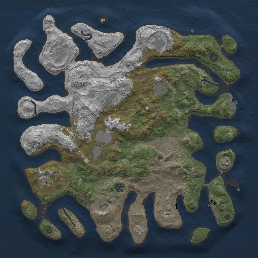 Rust Map: Procedural Map, Size: 4250, Seed: 84073491, 16 Monuments