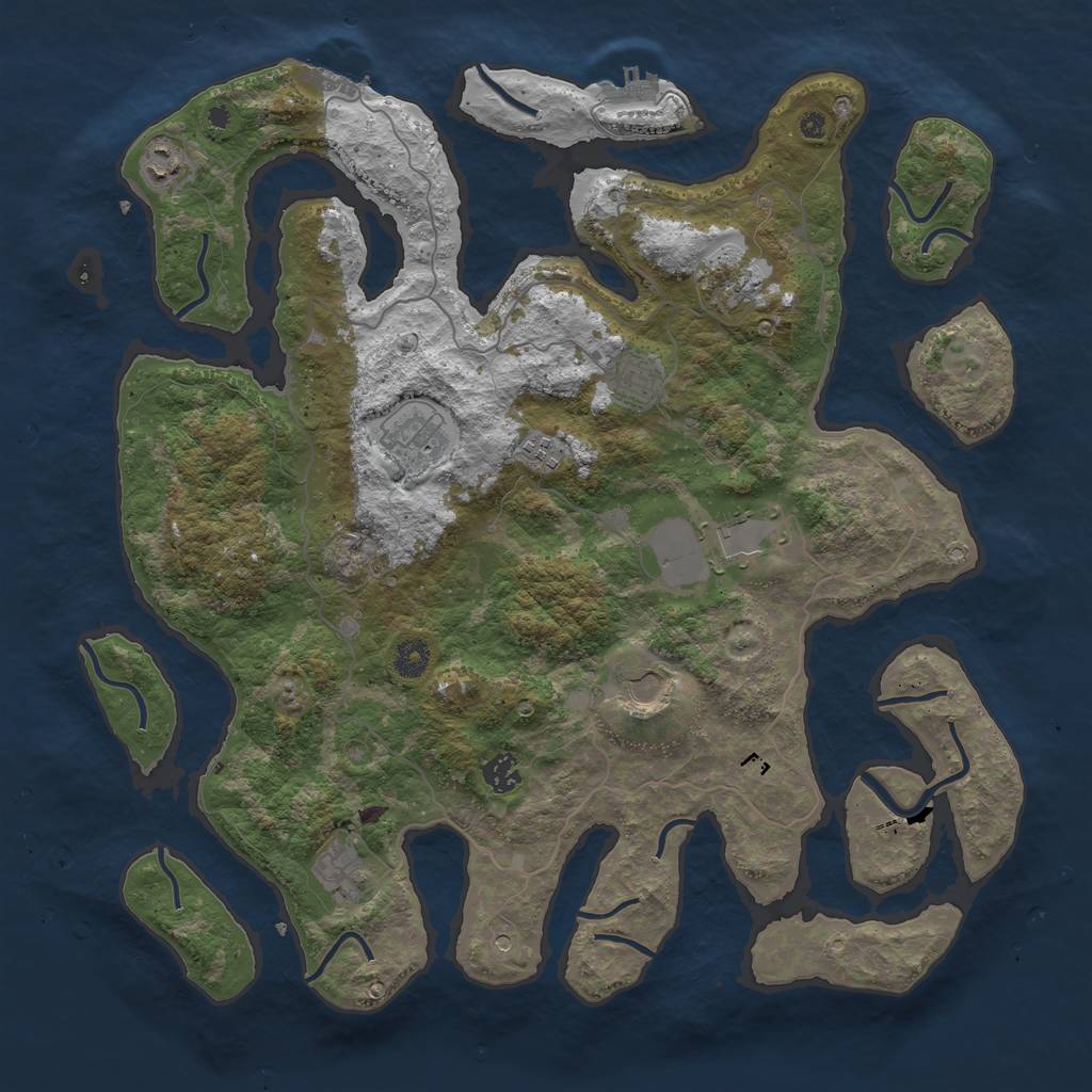 Rust Map: Procedural Map, Size: 4250, Seed: 1924633580, 14 Monuments