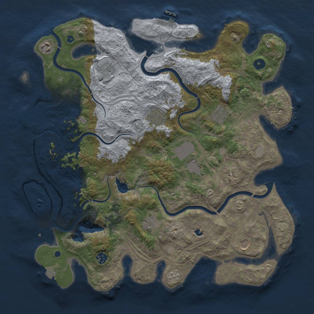 Rust Map: Procedural Map, Size: 4250, Seed: 1924633580, 16 Monuments