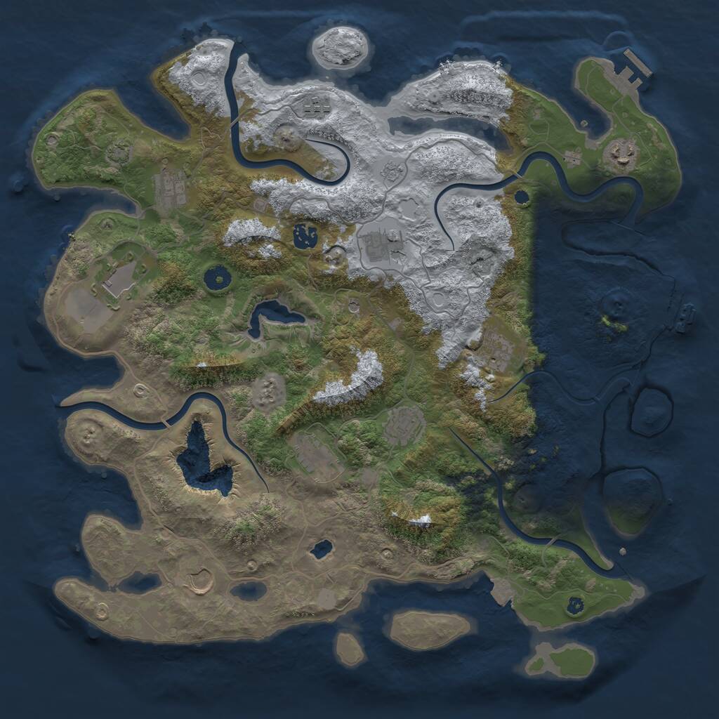 Rust Map: Procedural Map, Size: 4200, Seed: 492010, 16 Monuments