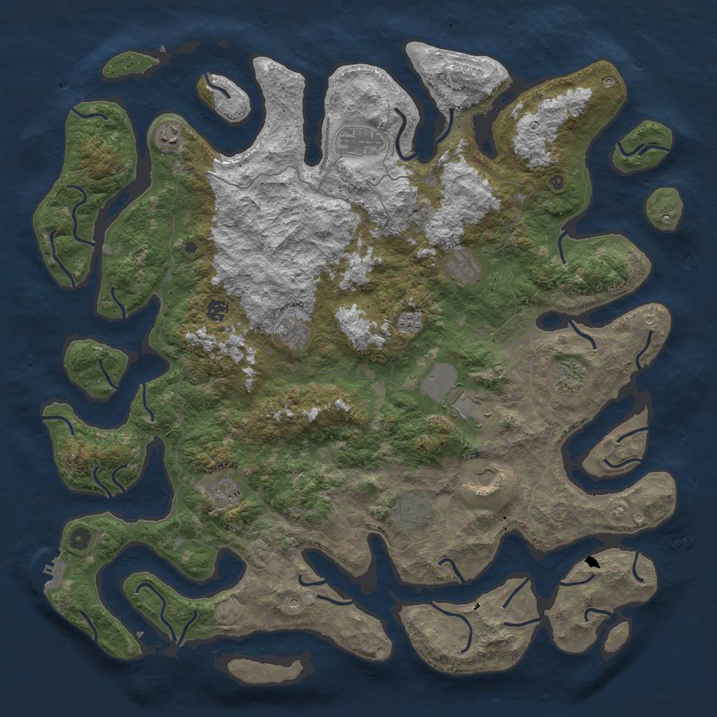 Rust Map: Procedural Map, Size: 5000, Seed: 756762120, 15 Monuments