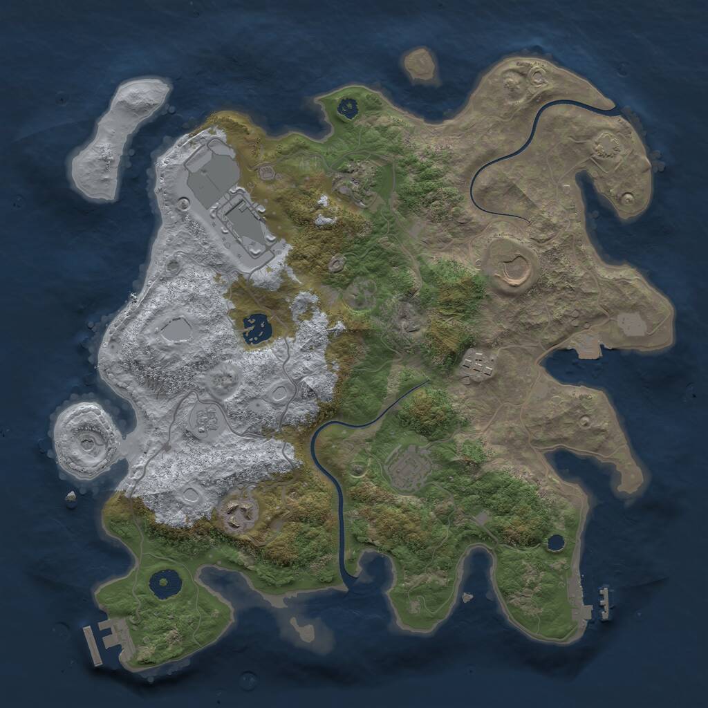 Rust Map: Procedural Map, Size: 3500, Seed: 67549, 13 Monuments