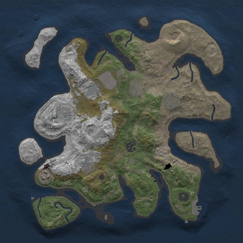 Rust Map: Procedural Map, Size: 3500, Seed: 67549, 13 Monuments