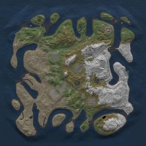 Thumbnail Rust Map: Procedural Map, Size: 4000, Seed: 101105, 15 Monuments