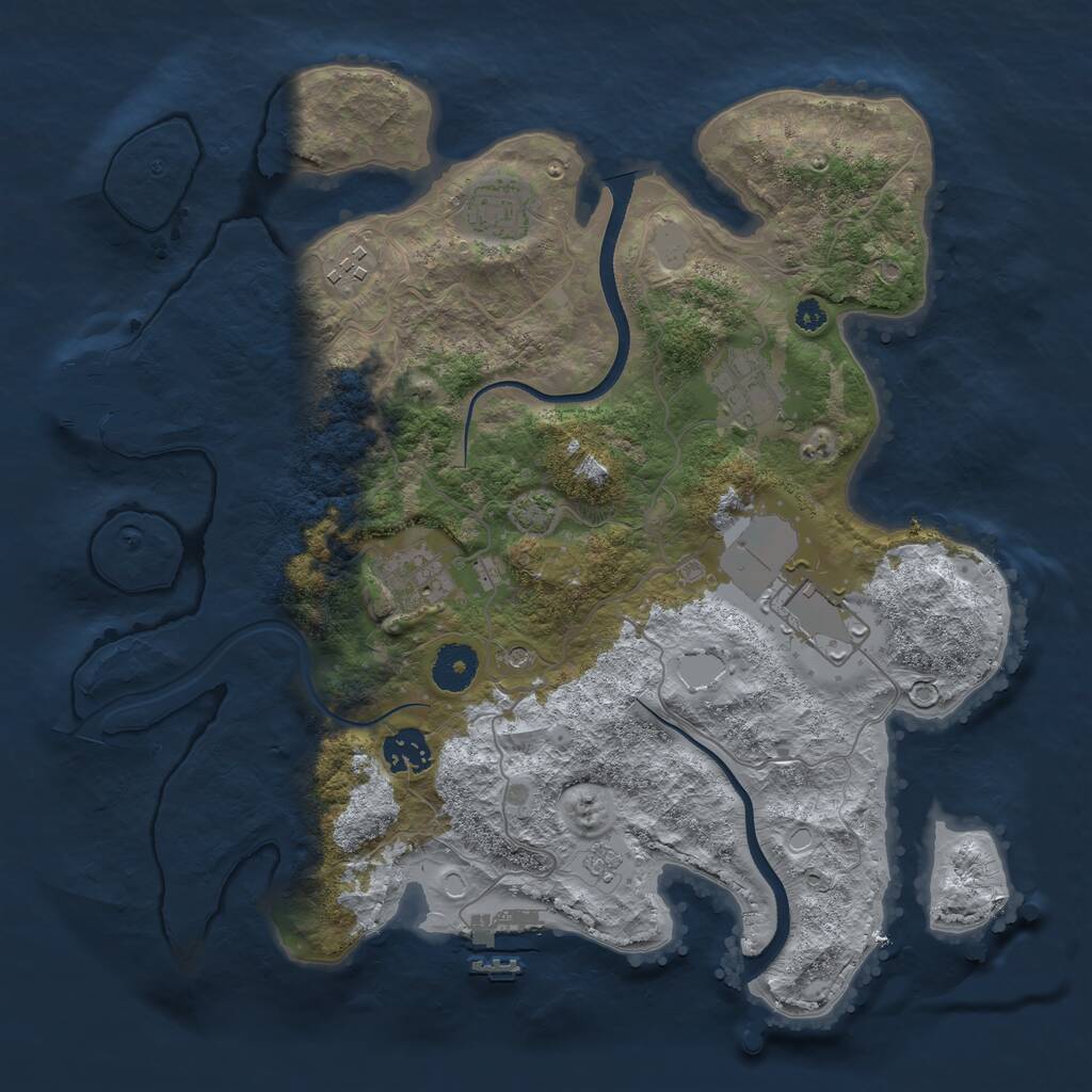 Rust Map: Procedural Map, Size: 3500, Seed: 12365, 12 Monuments