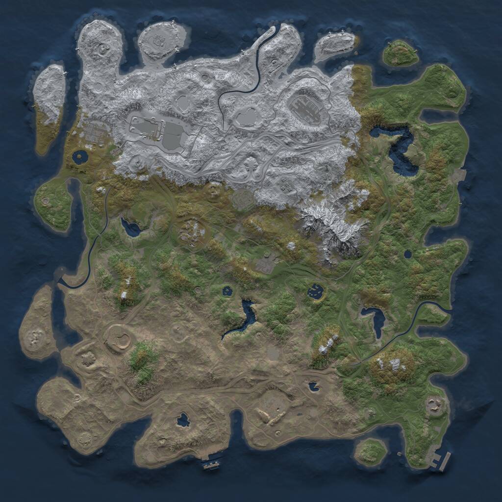 Rust Map: Procedural Map, Size: 5000, Seed: 102004, 17 Monuments