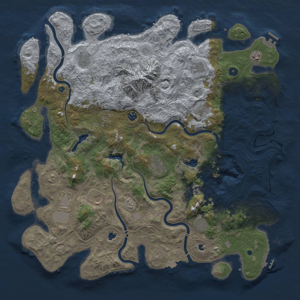 Rust Map: Procedural Map, Size: 5000, Seed: 102004, 17 Monuments