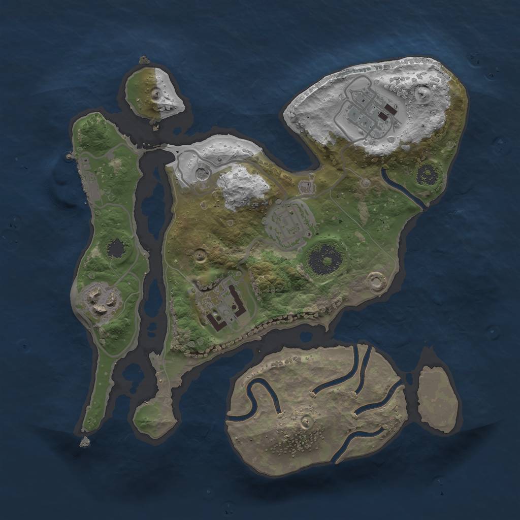 Rust Map: Procedural Map, Size: 2500, Seed: 1417, 8 Monuments