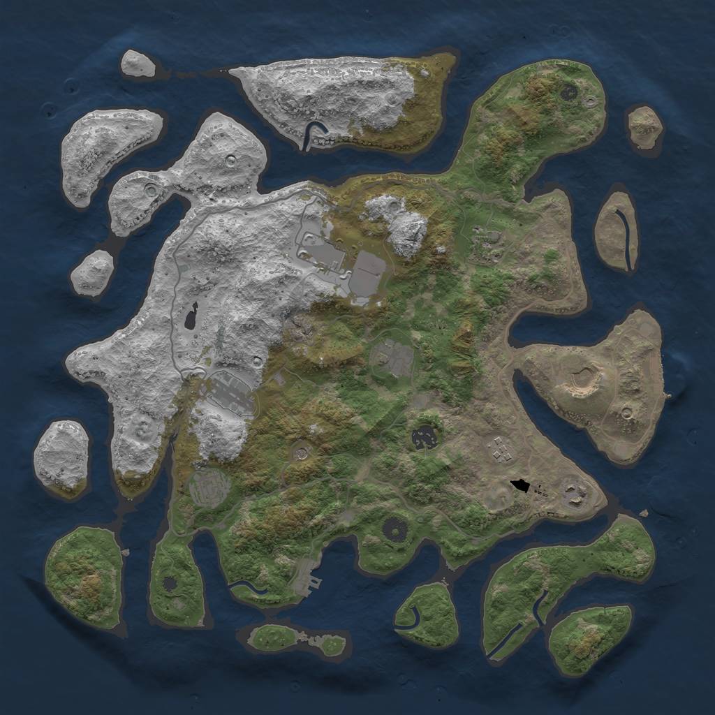 Rust Map: Procedural Map, Size: 4250, Seed: 13836, 14 Monuments