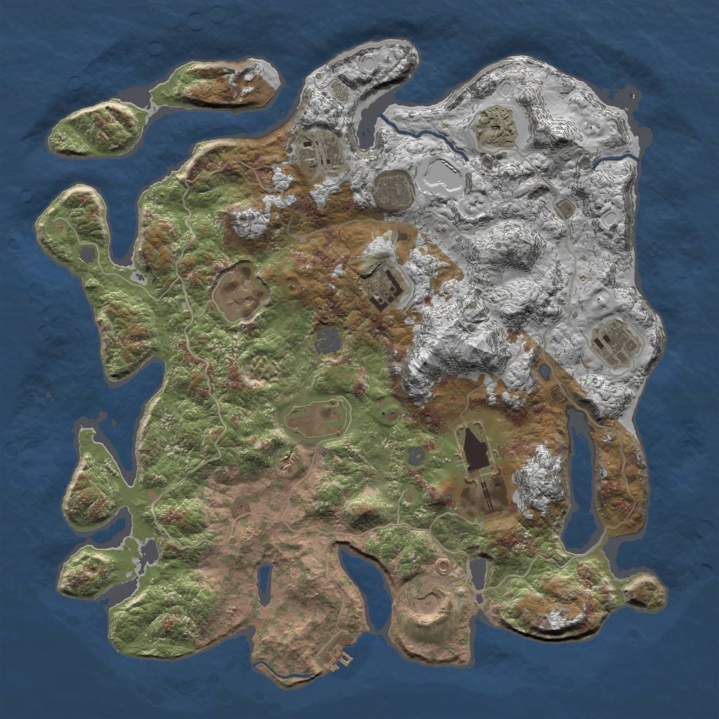 Rust Map: Procedural Map, Size: 4000, Seed: 9582528, 15 Monuments