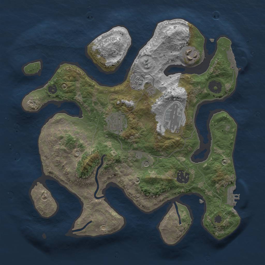 Rust Map: Procedural Map, Size: 3000, Seed: 111111, 10 Monuments