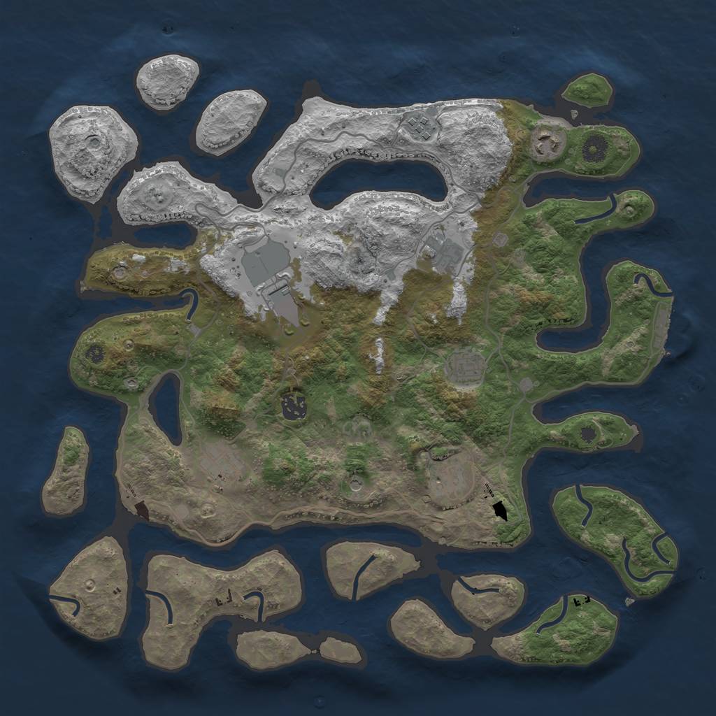 Rust Map: Procedural Map, Size: 4000, Seed: 479484361, 12 Monuments