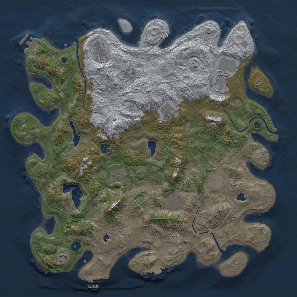 Rust Map: Procedural Map, Size: 4500, Seed: 88, 15 Monuments