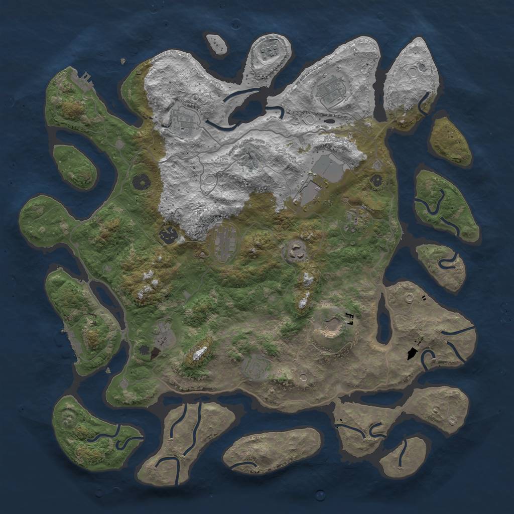 Rust Map: Procedural Map, Size: 4500, Seed: 88, 19 Monuments