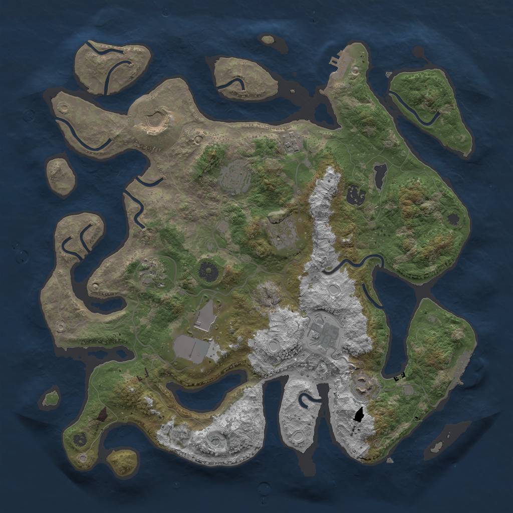 Rust Map: Procedural Map, Size: 3900, Seed: 1593574096, 17 Monuments