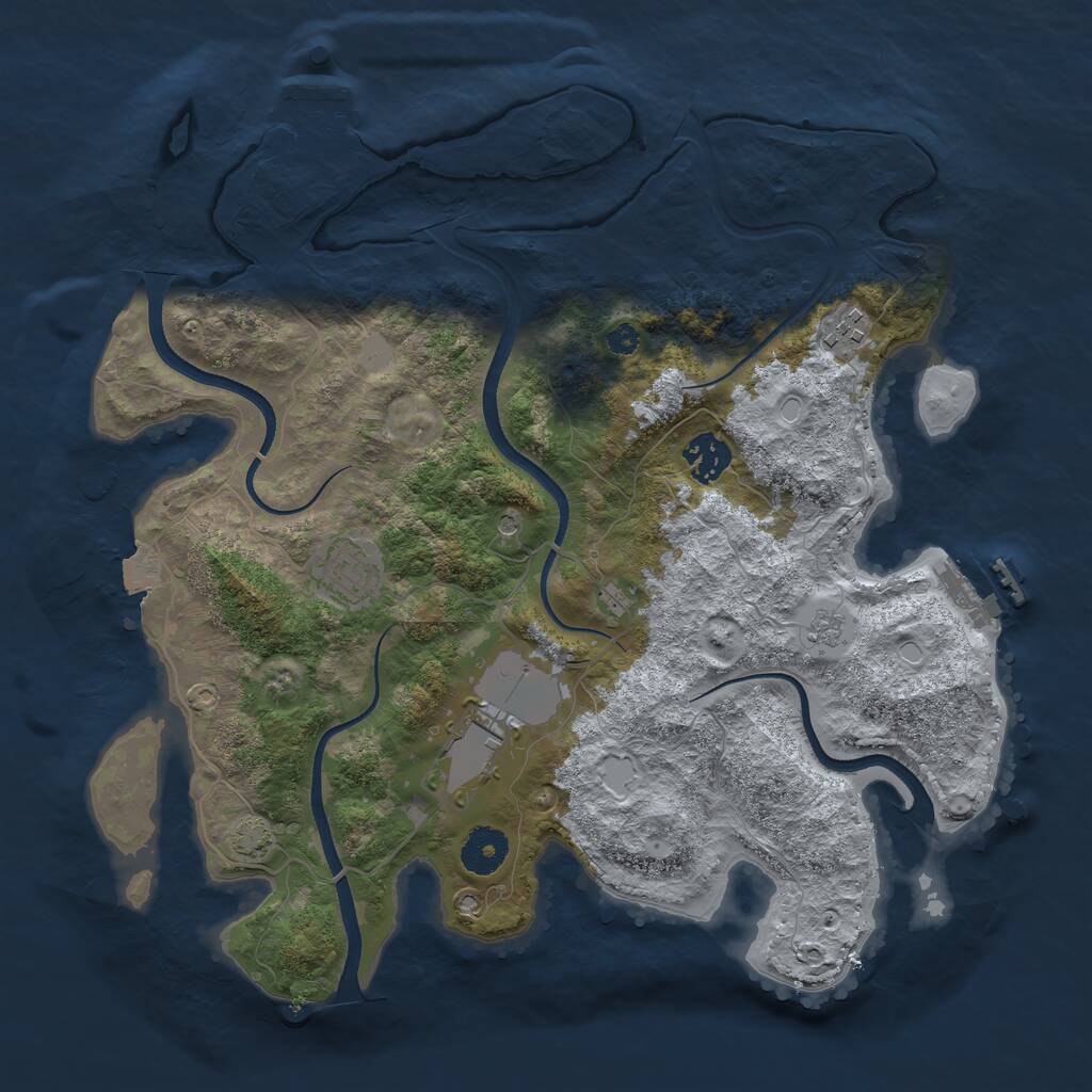 Rust Map: Procedural Map, Size: 3500, Seed: 1865925046, 10 Monuments