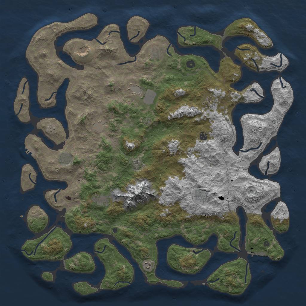 Rust Map: Procedural Map, Size: 5500, Seed: 38, 22 Monuments