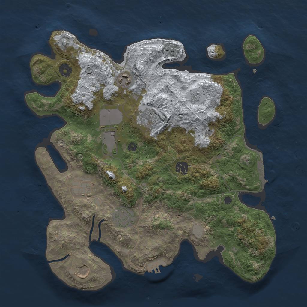 Rust Map: Procedural Map, Size: 3500, Seed: 11700, 17 Monuments