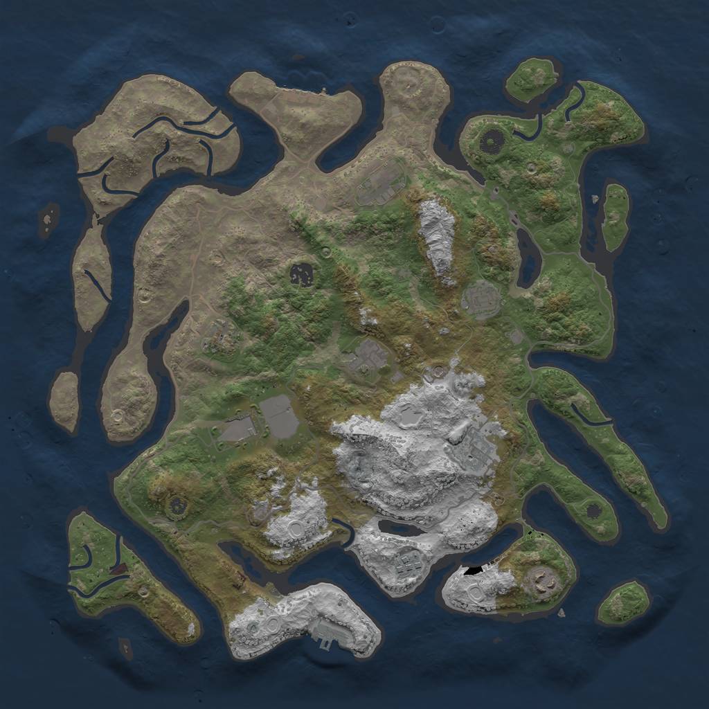 Rust Map: Procedural Map, Size: 4300, Seed: 6968, 17 Monuments