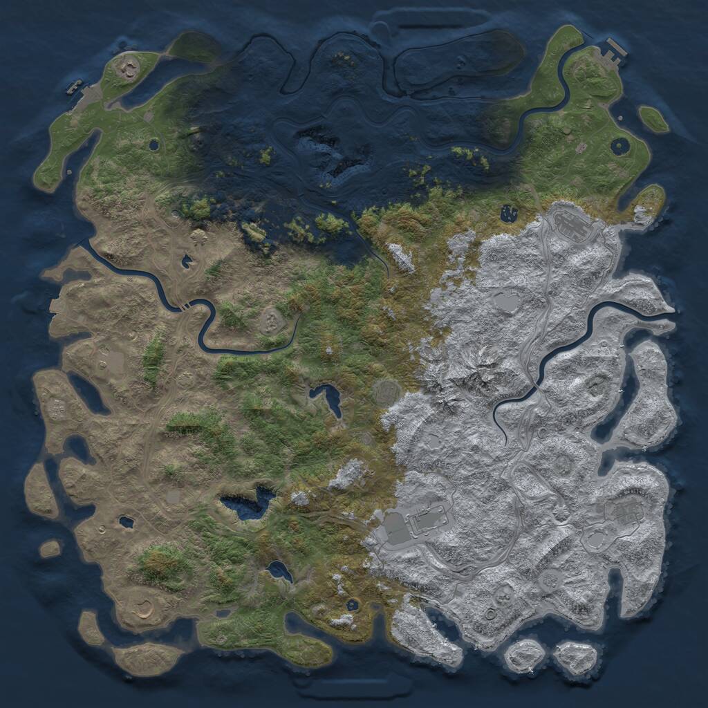 Rust Map: Procedural Map, Size: 5919, Seed: 3500, 17 Monuments