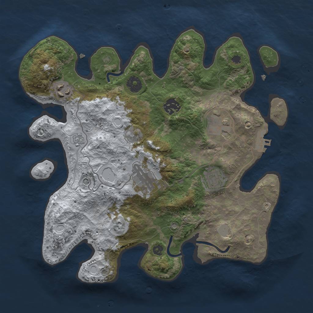 Rust Map: Procedural Map, Size: 3000, Seed: 786315, 13 Monuments