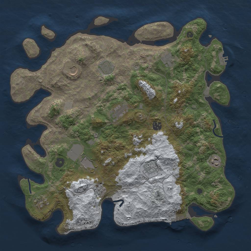 Rust Map: Procedural Map, Size: 4000, Seed: 1774816523, 19 Monuments