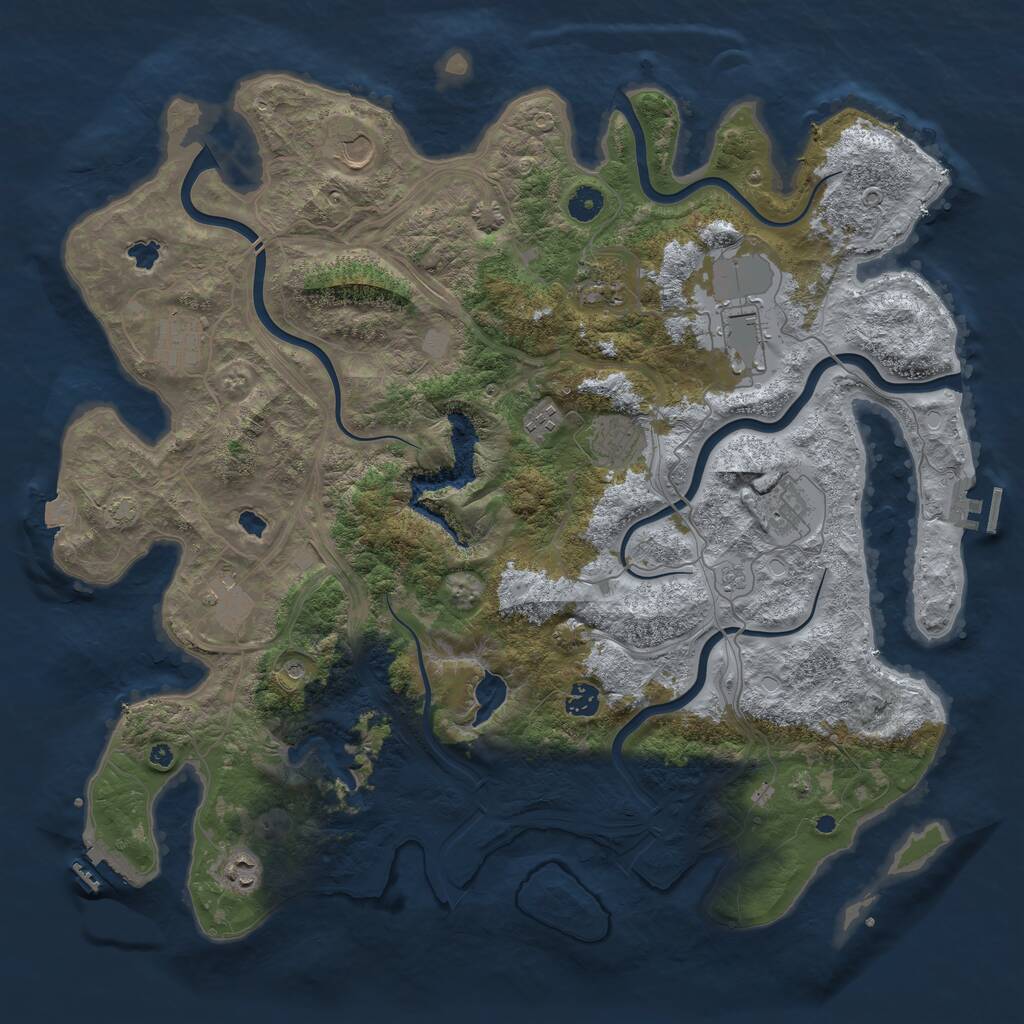 Rust Map: Procedural Map, Size: 4500, Seed: 1973579, 16 Monuments