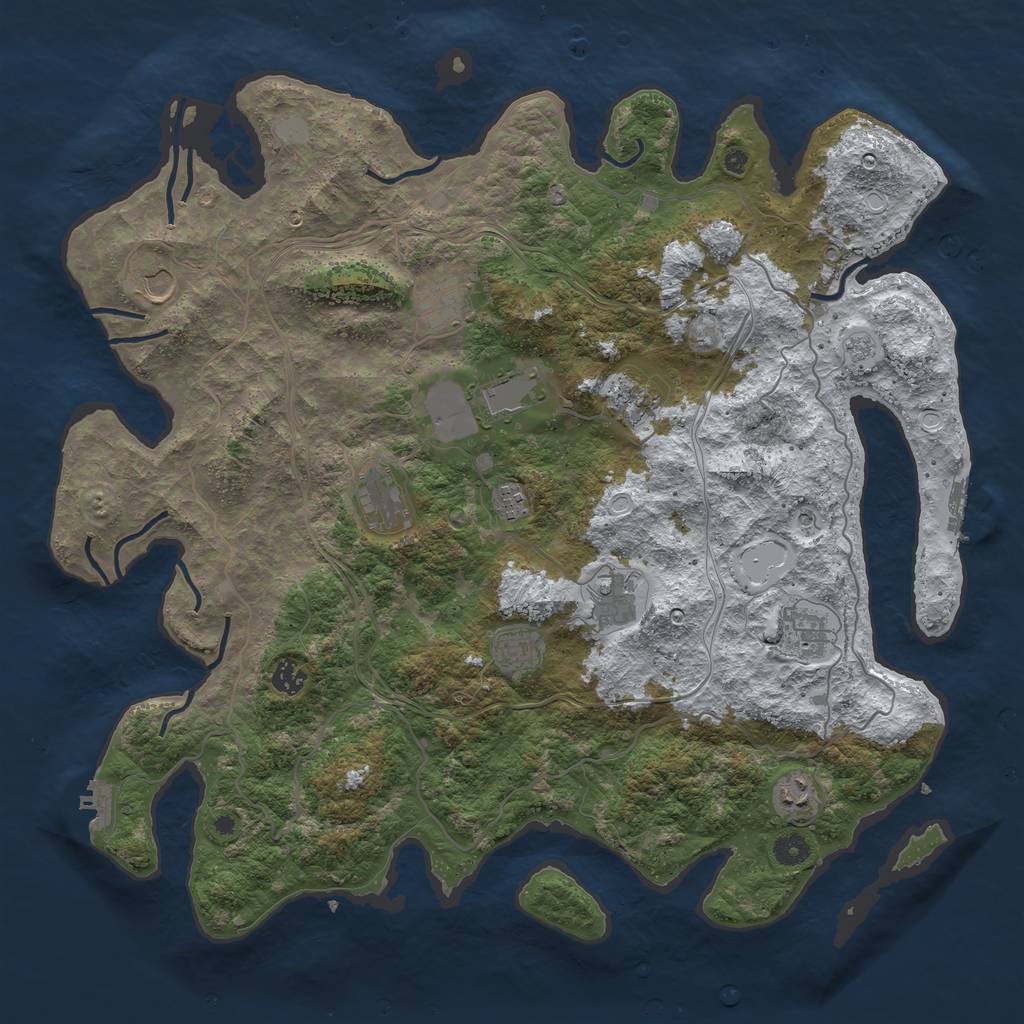 Rust Map: Procedural Map, Size: 4500, Seed: 1973579, 20 Monuments