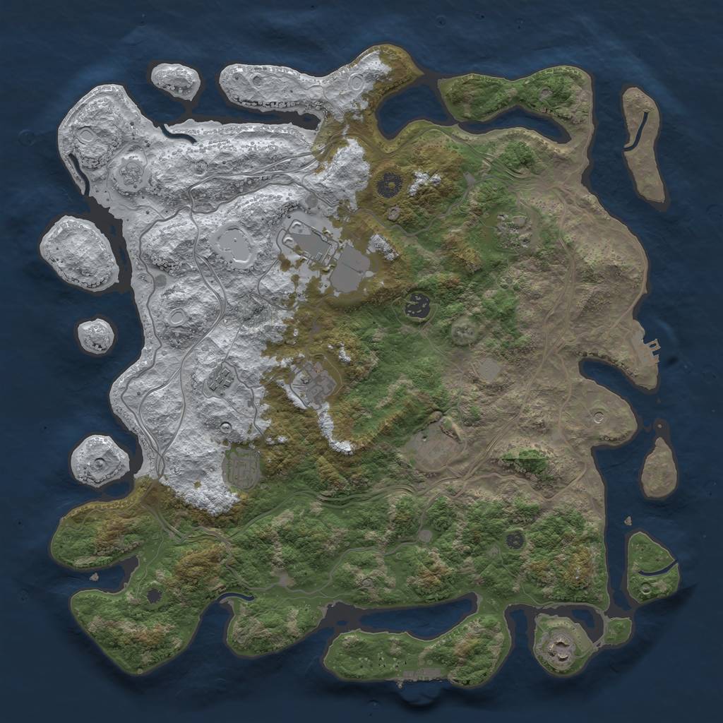 Rust Map: Procedural Map, Size: 4250, Seed: 568386649, 17 Monuments