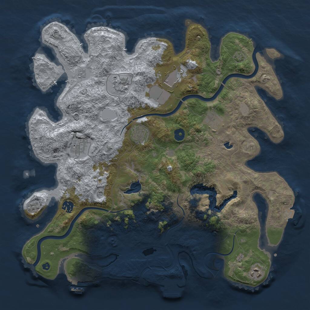 Rust Map: Procedural Map, Size: 4000, Seed: 364772, 14 Monuments