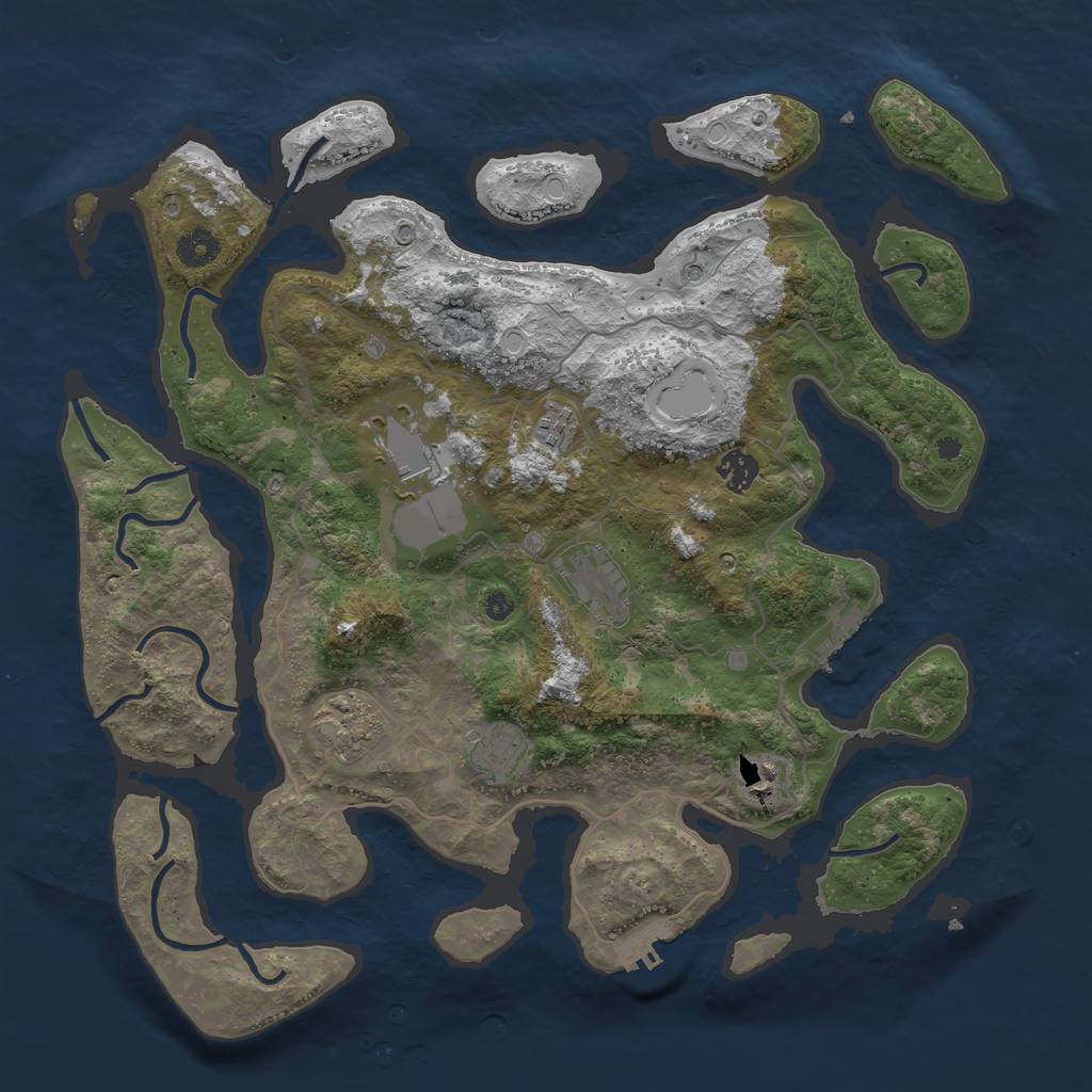 Rust Map: Procedural Map, Size: 4000, Seed: 682182, 15 Monuments